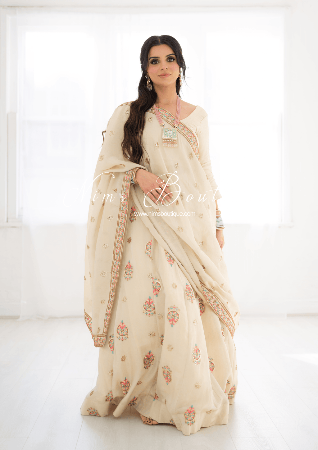 Nims Boutique Alia Gold Pastel Multicolour Dupatta/Chunni