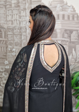 Luxury Black Embroidered Sharara Suit (10-12)