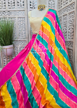 Multicolour Stripe Georgette Dupatta/Chunni (3)