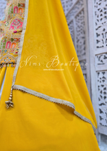 Mustard Multicolour Embroidered Sharara Suit (Size 12-14)