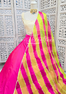 Lime & Cerise Stripe Dupatta/Chunni