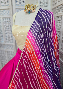 Purple, Pink Tie Dye Dupatta/Chunni