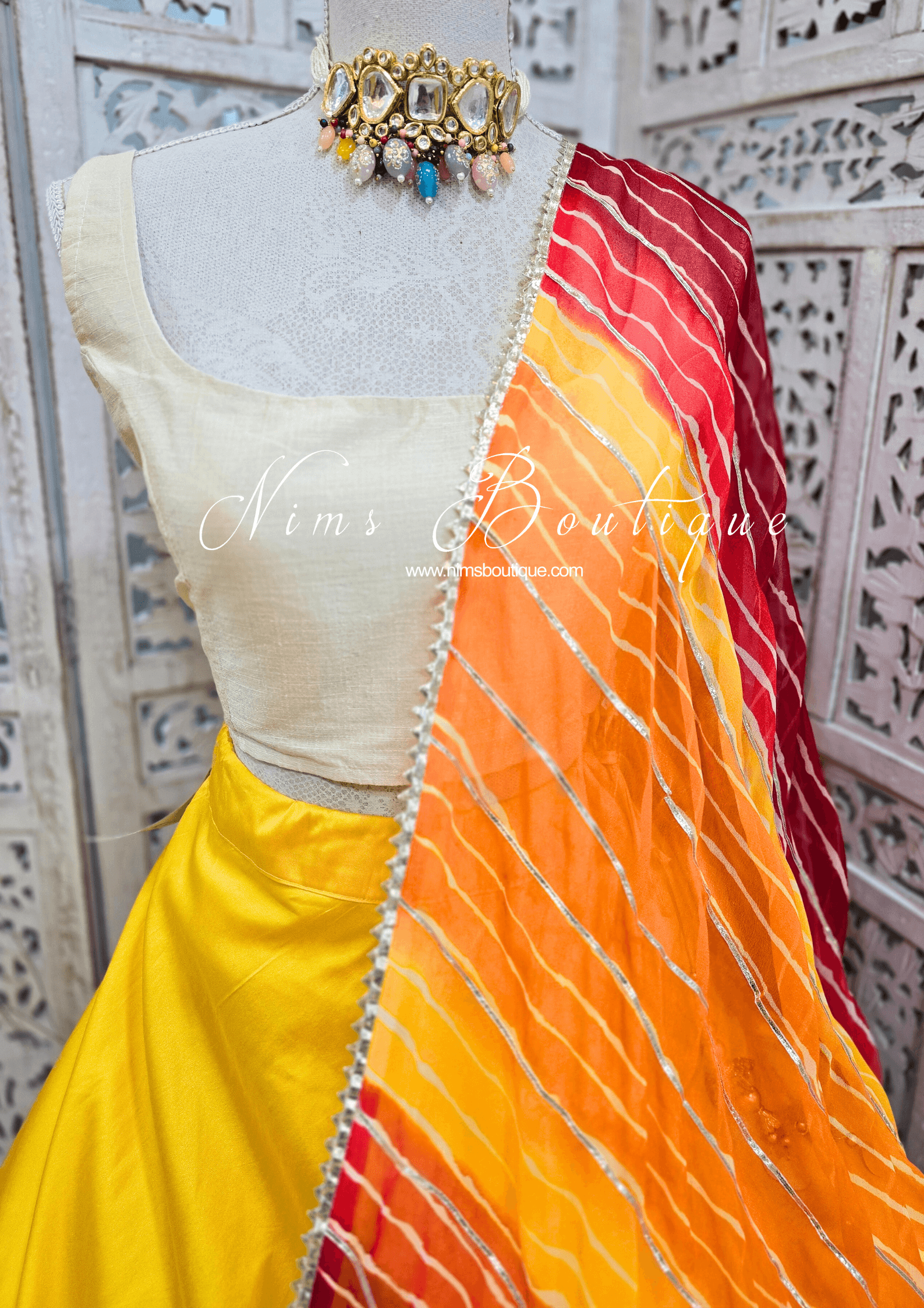 Nims Boutique Sunset Stripe Dupatta/Chunni