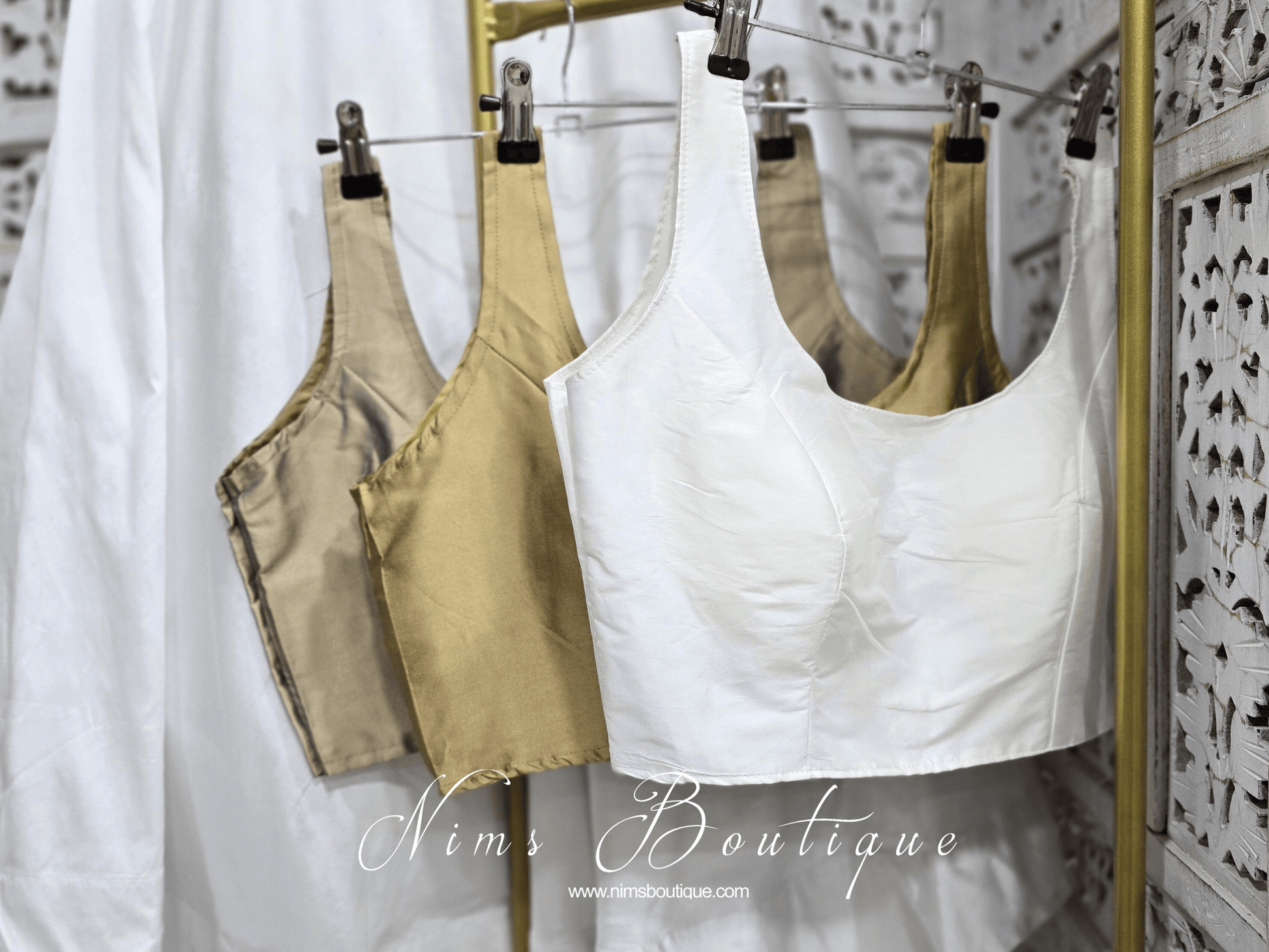 Nims Boutique The NB Gold Taffeta Silk Blouse 10-14