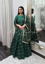 Rani Luxury Silk Dark Green Mirror readymade skirt/lehnga (size 4-18)