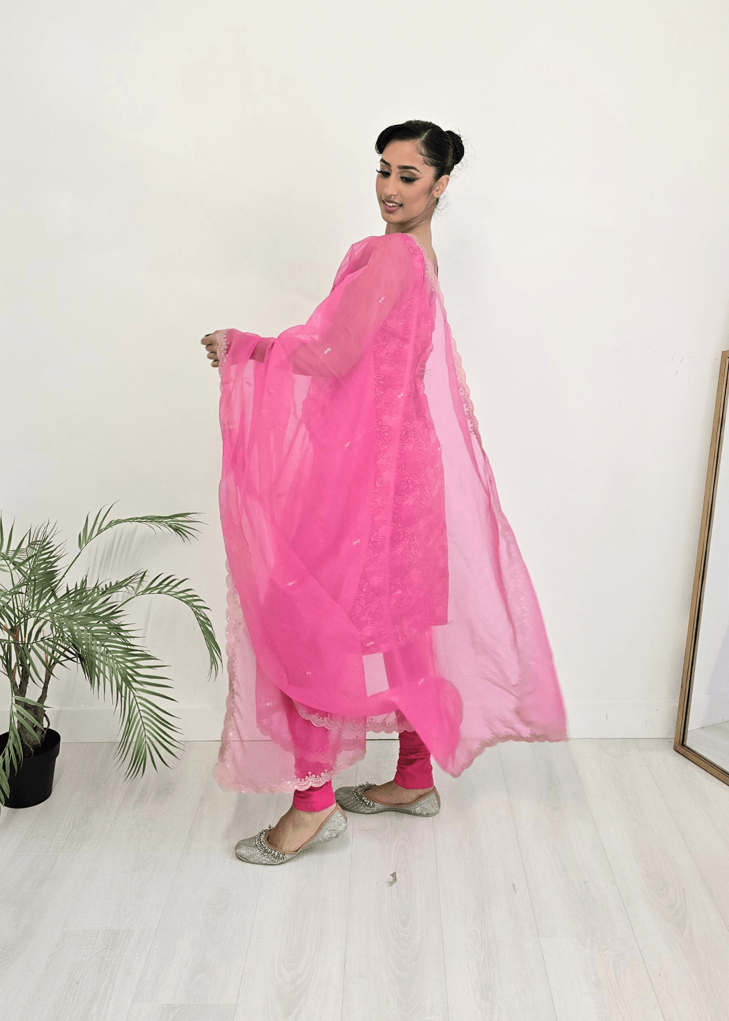 Nims Boutique Kajal Pink Printed Pajami Suit sizes 6 to 18
