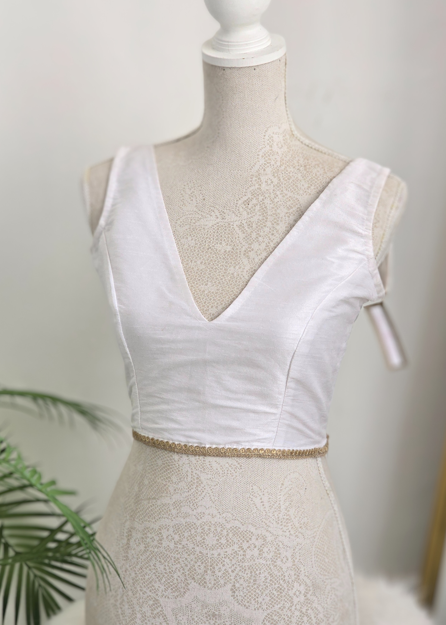 Rupa White Luxury Silk V Neck Blouse (size 4-16)
