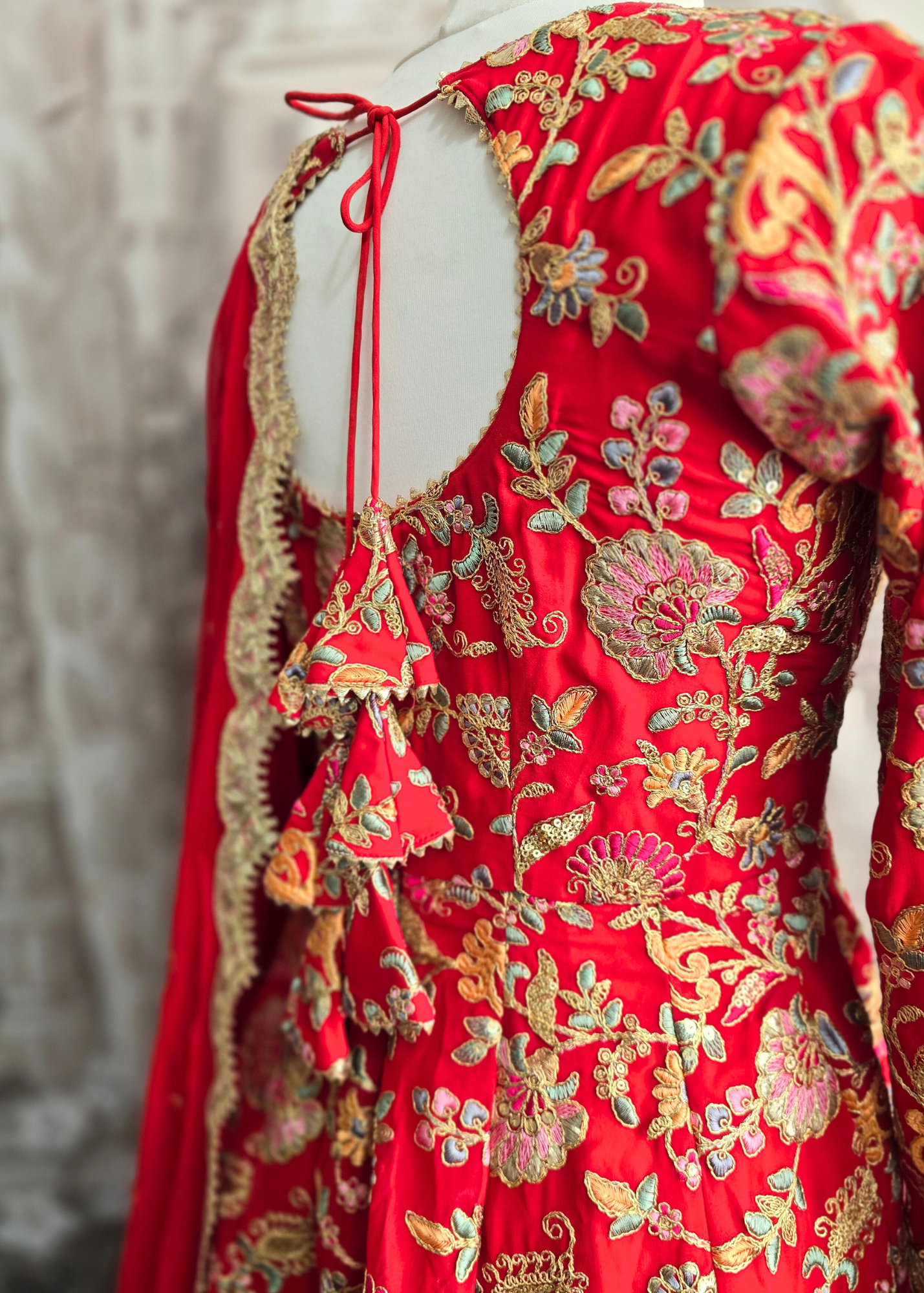 Amrita Red & Multicolour Anarkali Pajami Suit (sizes 6-10)