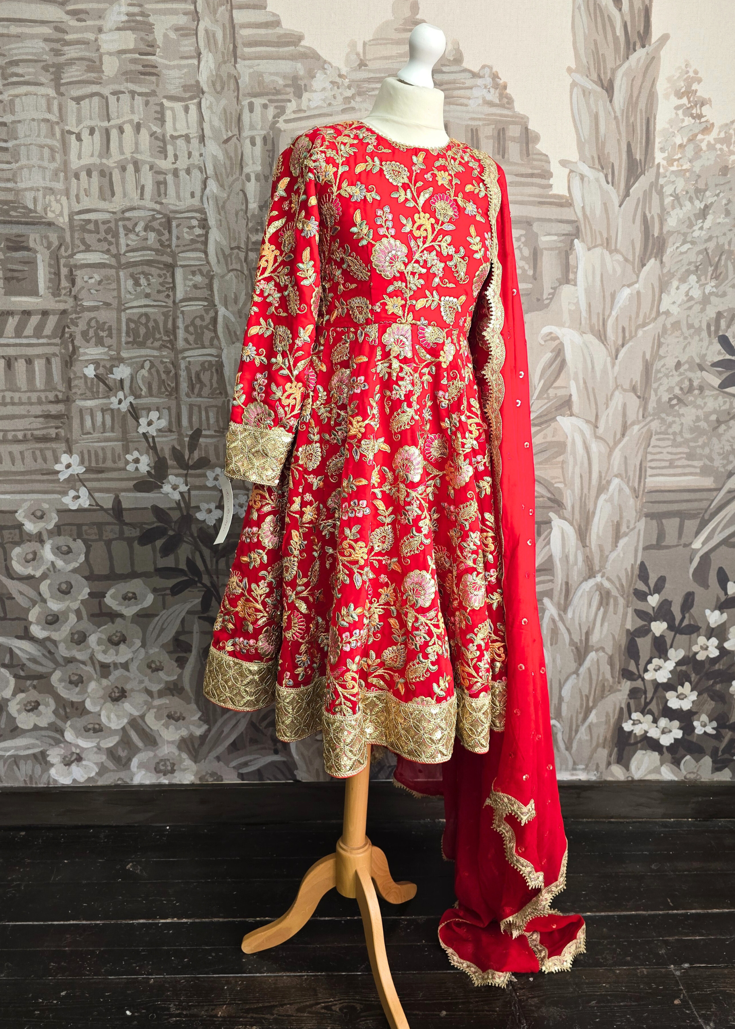 Amrita Red & Multicolour Anarkali Pajami Suit (sizes 6-10)