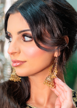 Emilia Royal Antique Gold & Gold Bead Hoop Chumka Earrings