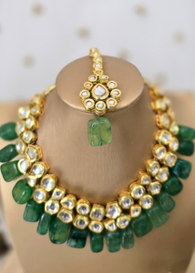 Green Akira Kundan Set