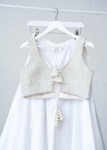 Isla NB Luxury White Bead Blouse (one size)