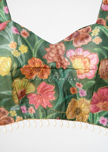Willow NB Green Floral Blouse (one size)