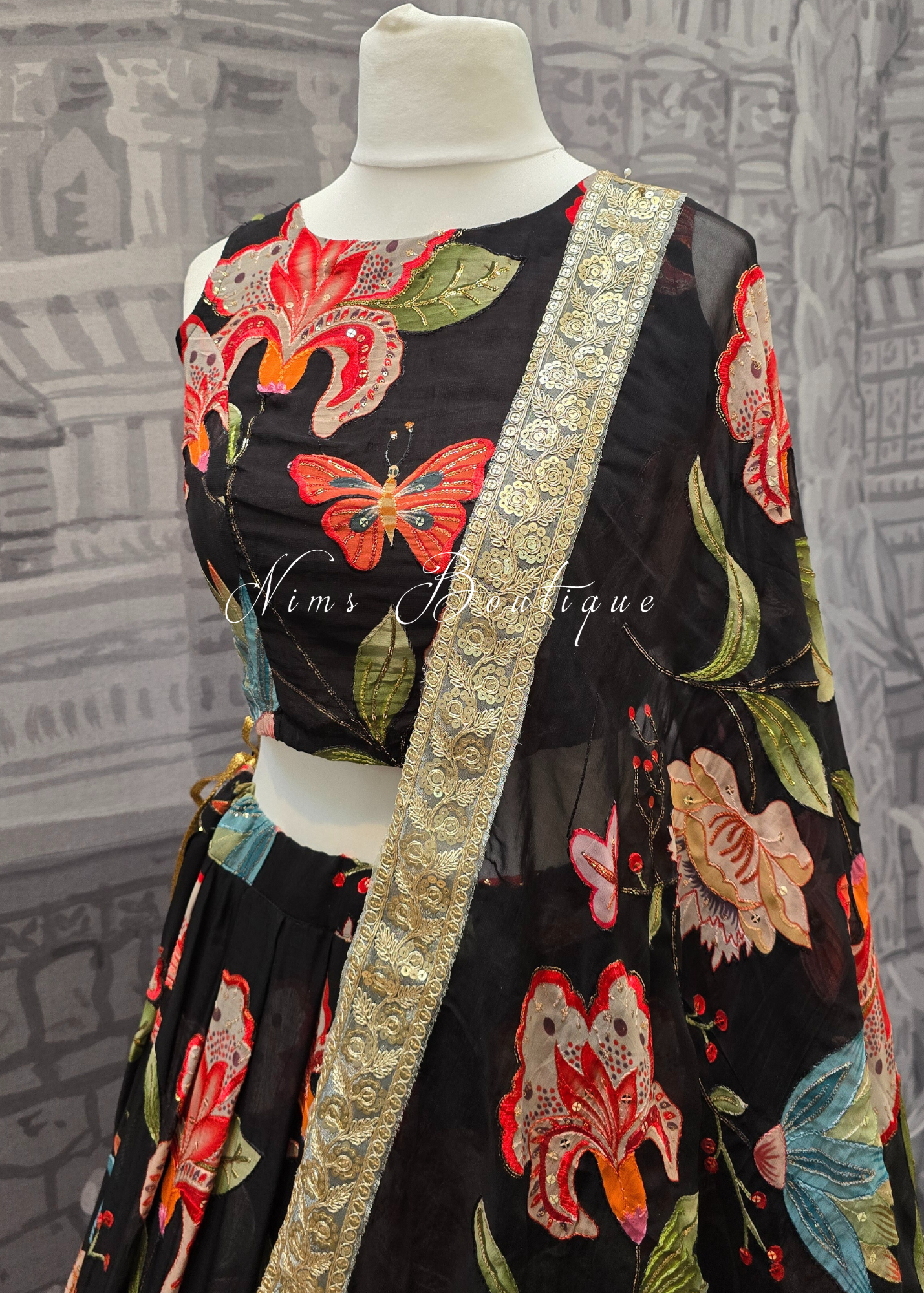 Lilianna Black Floral Blouse