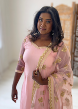 Long Sleeved Blush Pink Silk Salwar Suit (4-24)