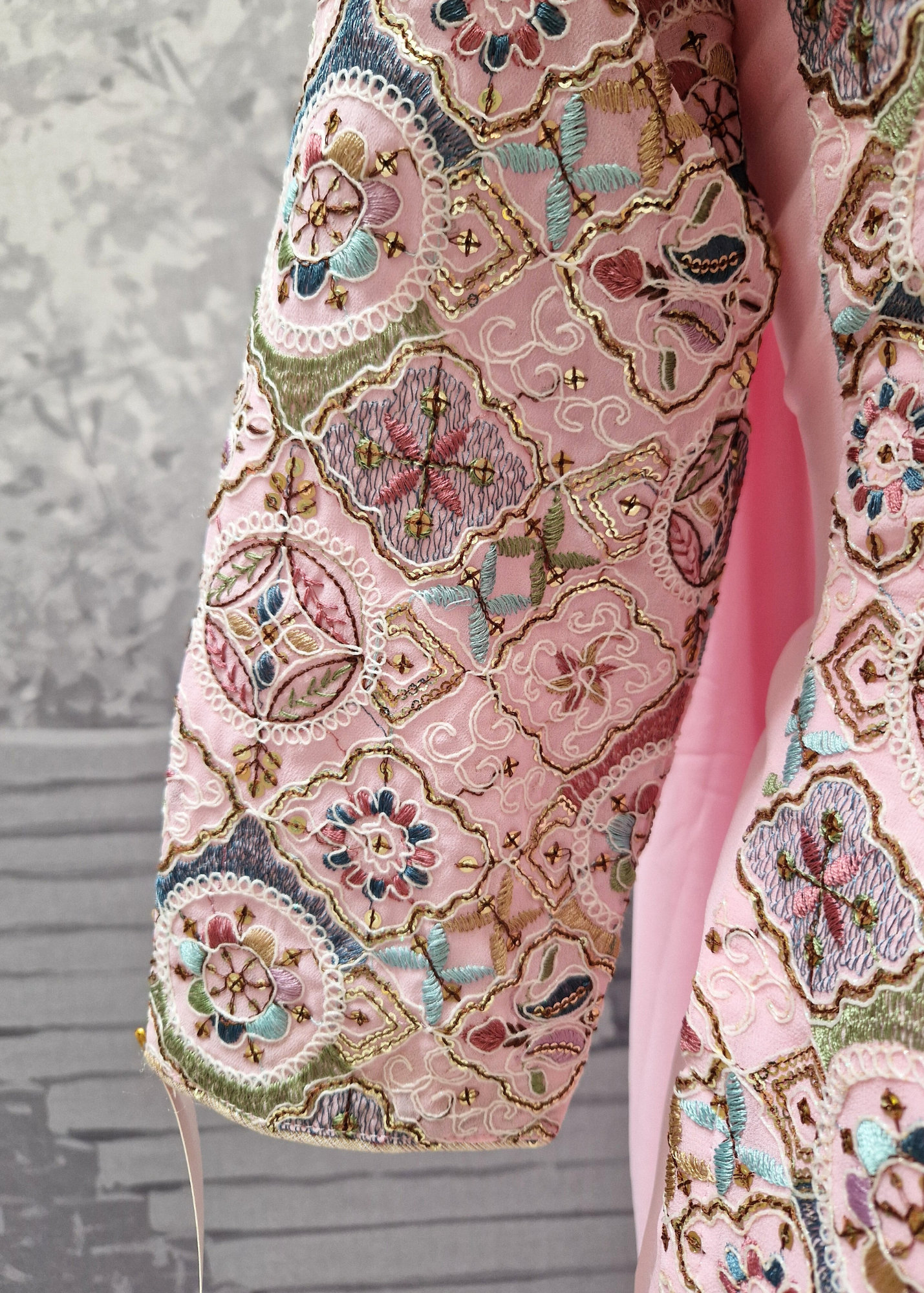 Pink Multicolour Embroidered Sharara Suit (Size 10-12)