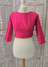Hot Pink Silk Blouse with sleeves (4-14)