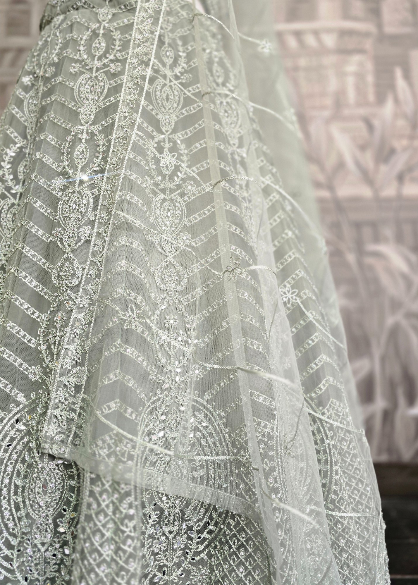 Luxury Pistachio Green Lehenga (size 18-20)