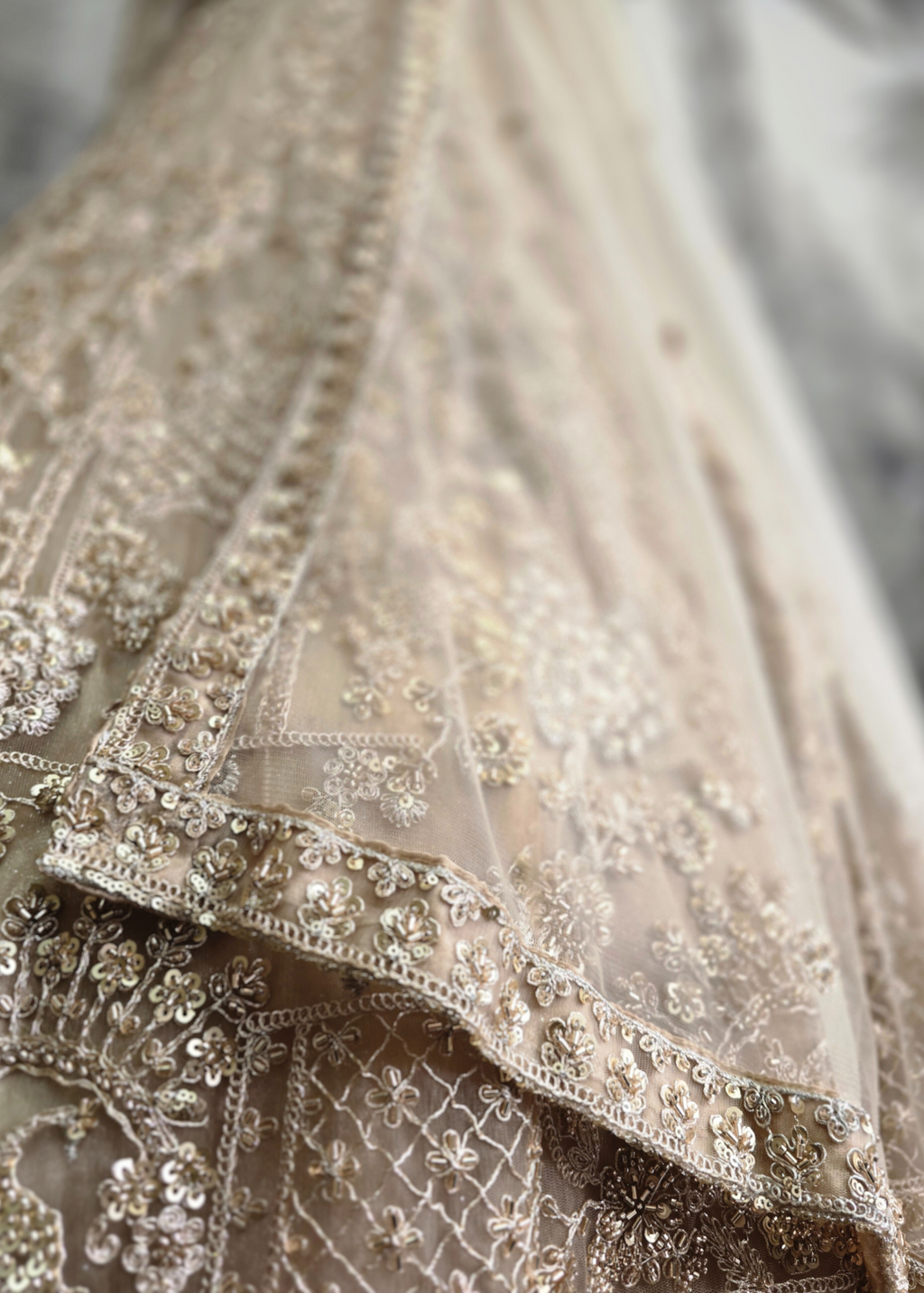 Luxury Champagne Gold Lehenga (size 12)