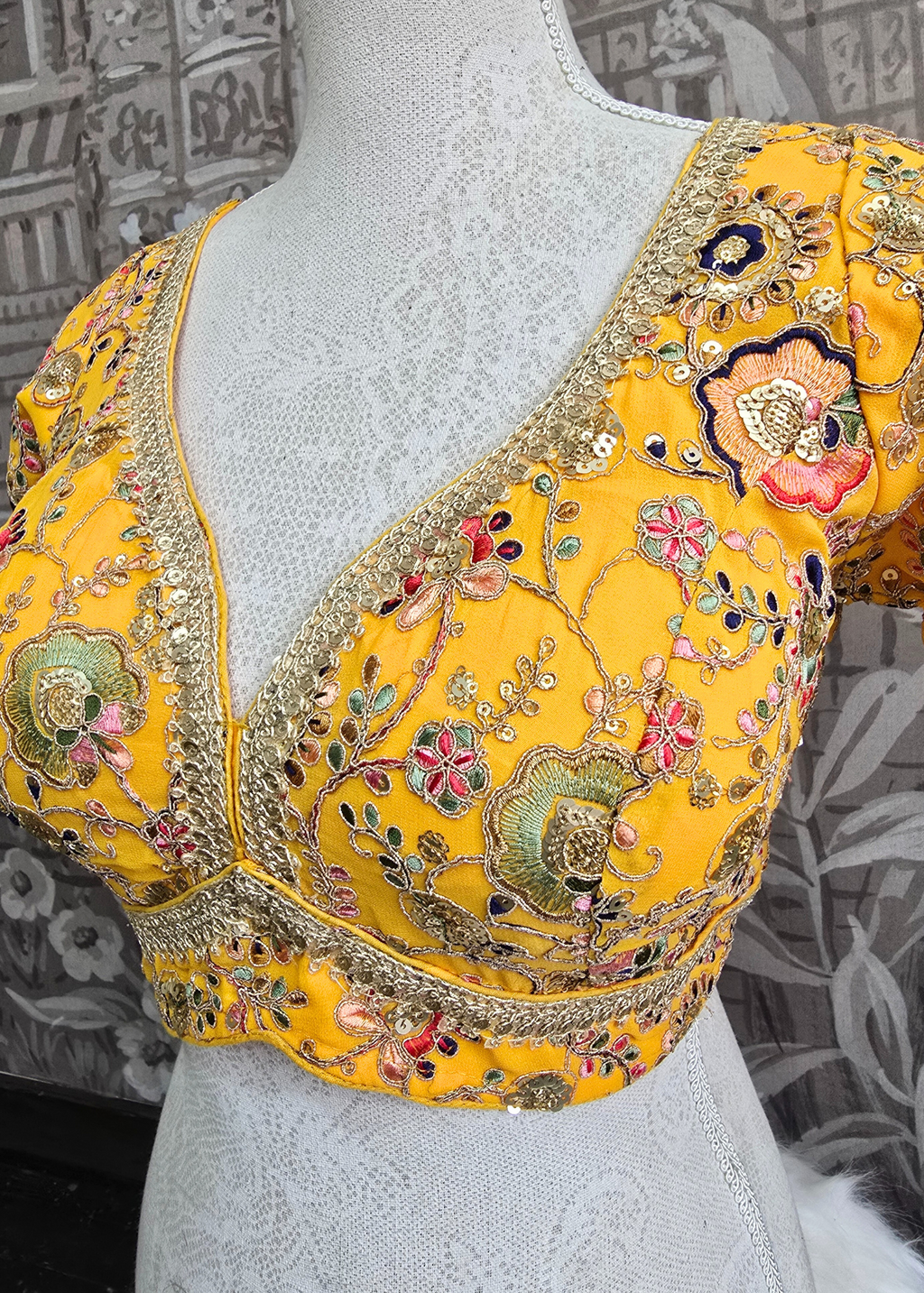 Genelia Yellow Embroidered Blouse (10-12)