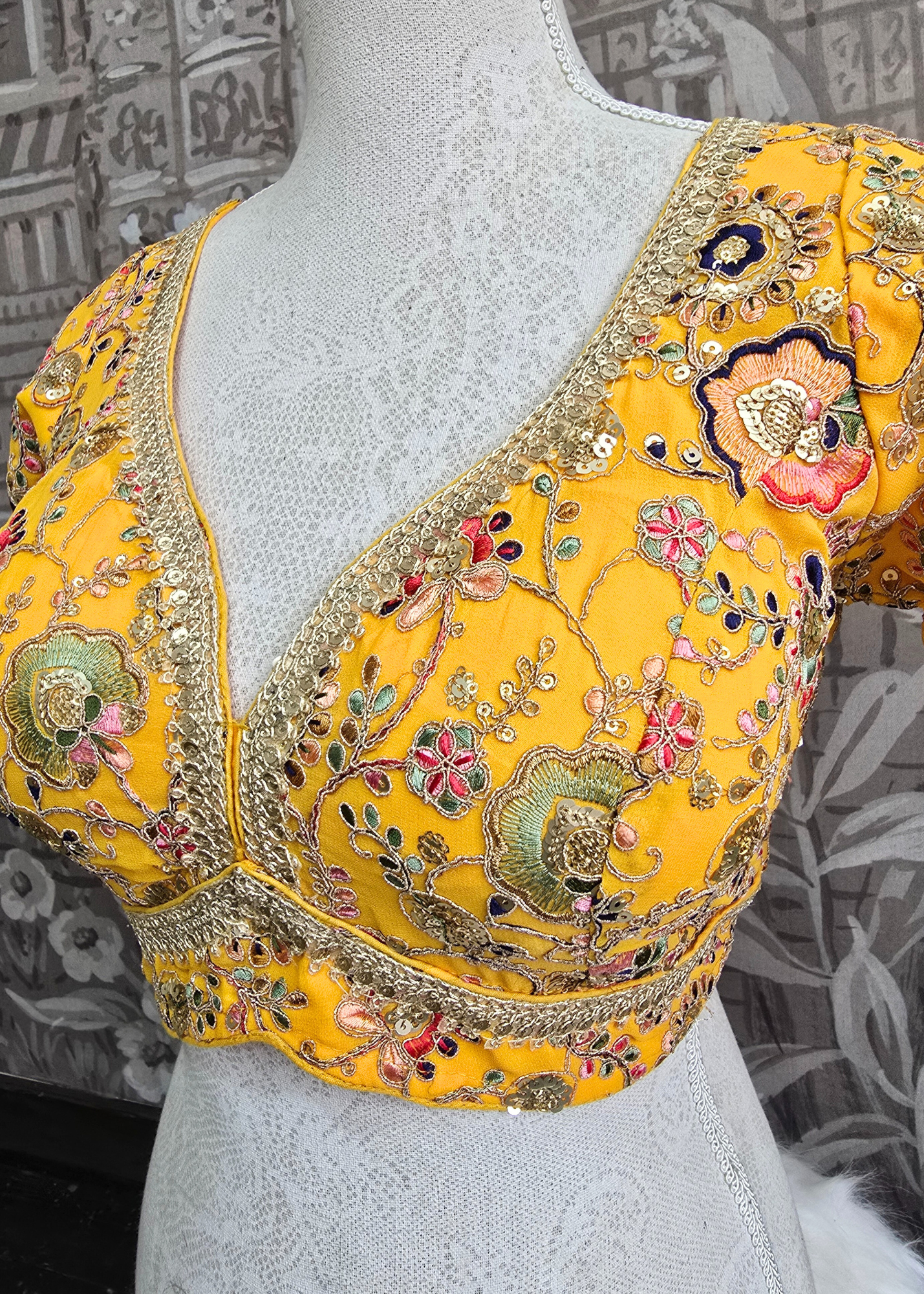 Genelia Yellow Embroidered Blouse (10-12)