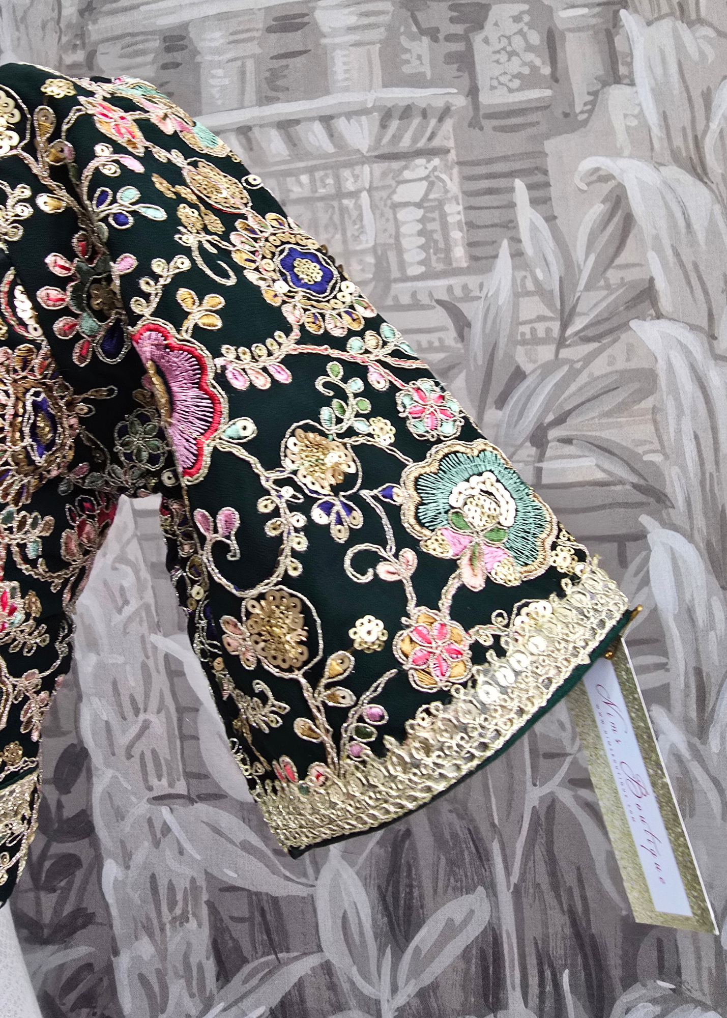 Genelia Dark Green Embroidered Blouse (10-12)