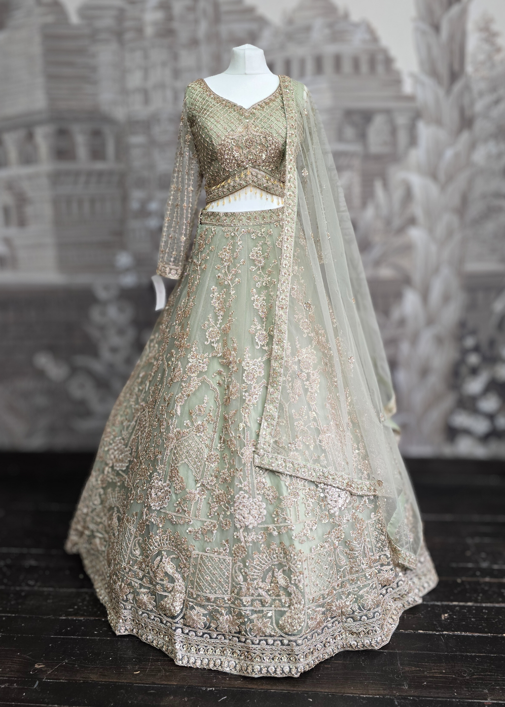 Luxury Mint Lehenga (size 12)
