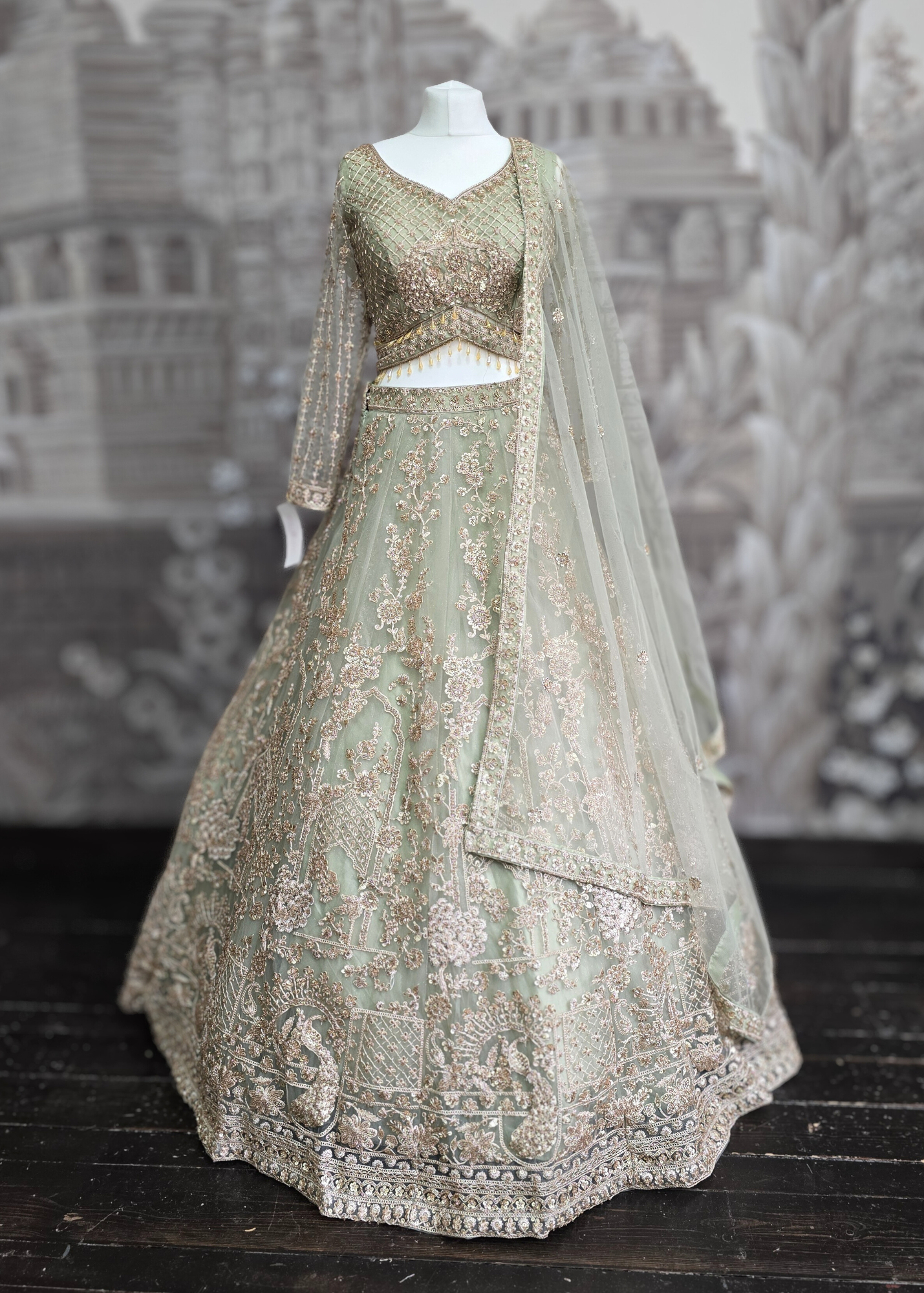 Luxury Mint Lehenga (size 12)
