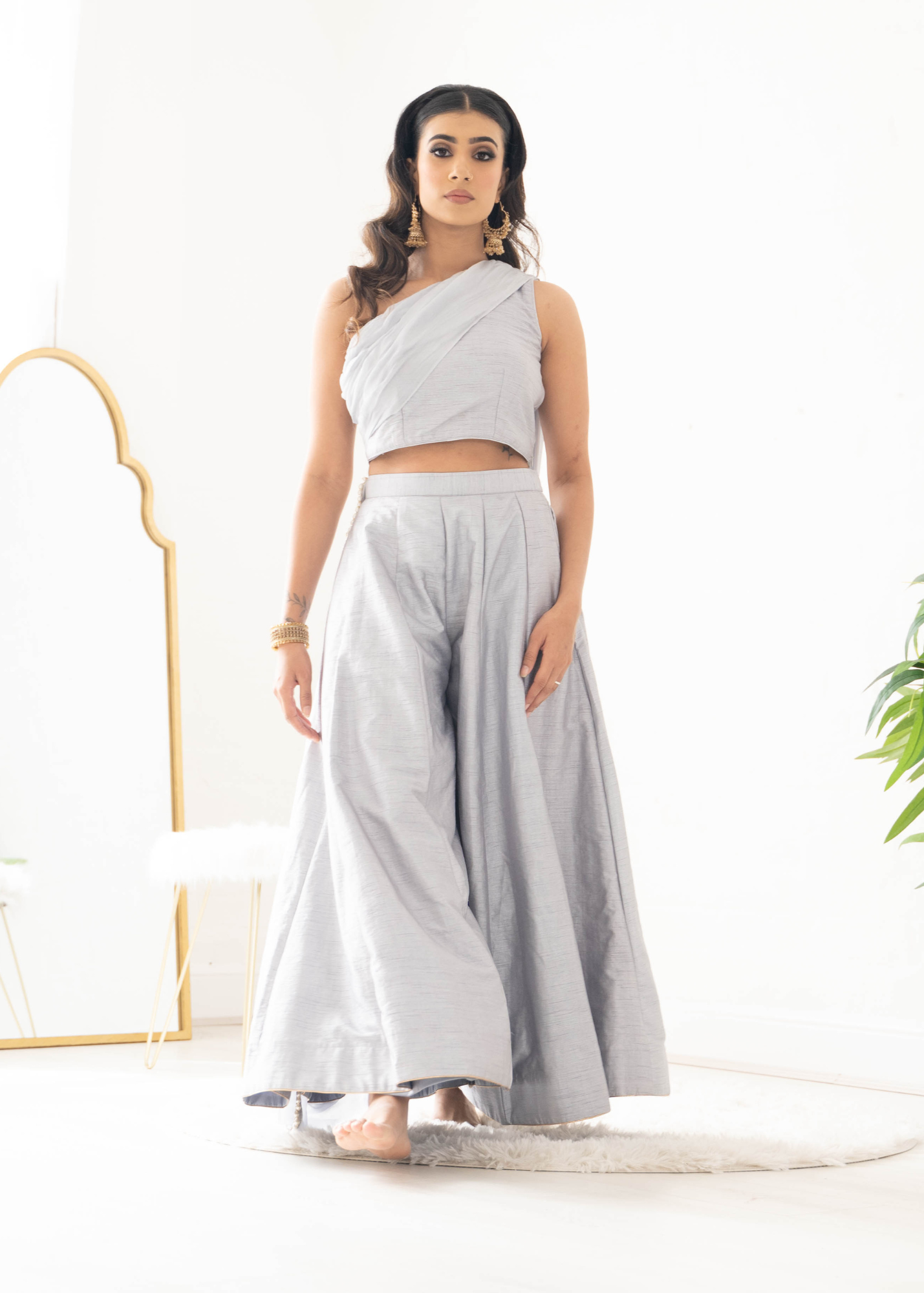Arya Grey Flared Trousers (sizes 4-16)