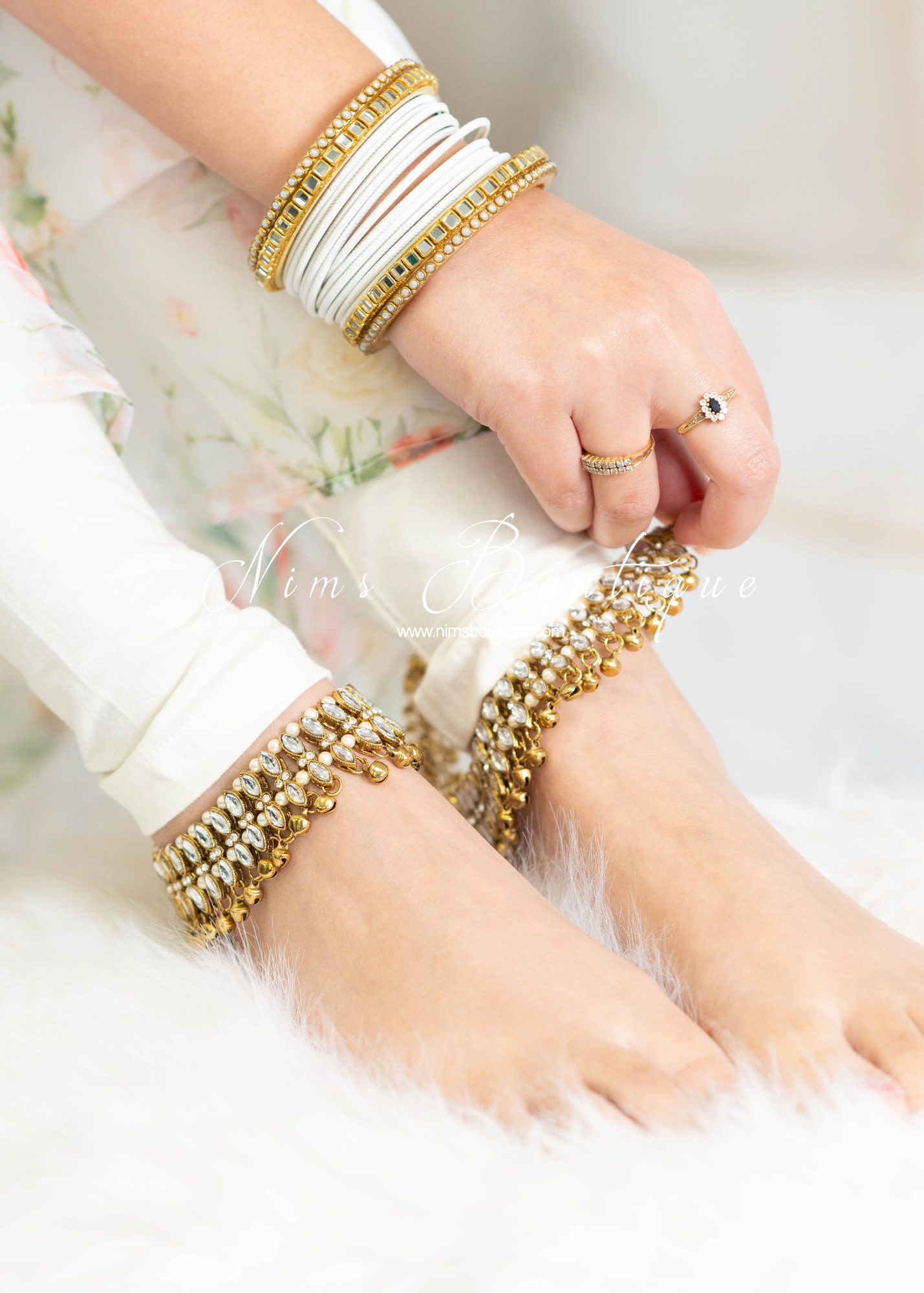 Gold Ghungroo Anklets with Bells