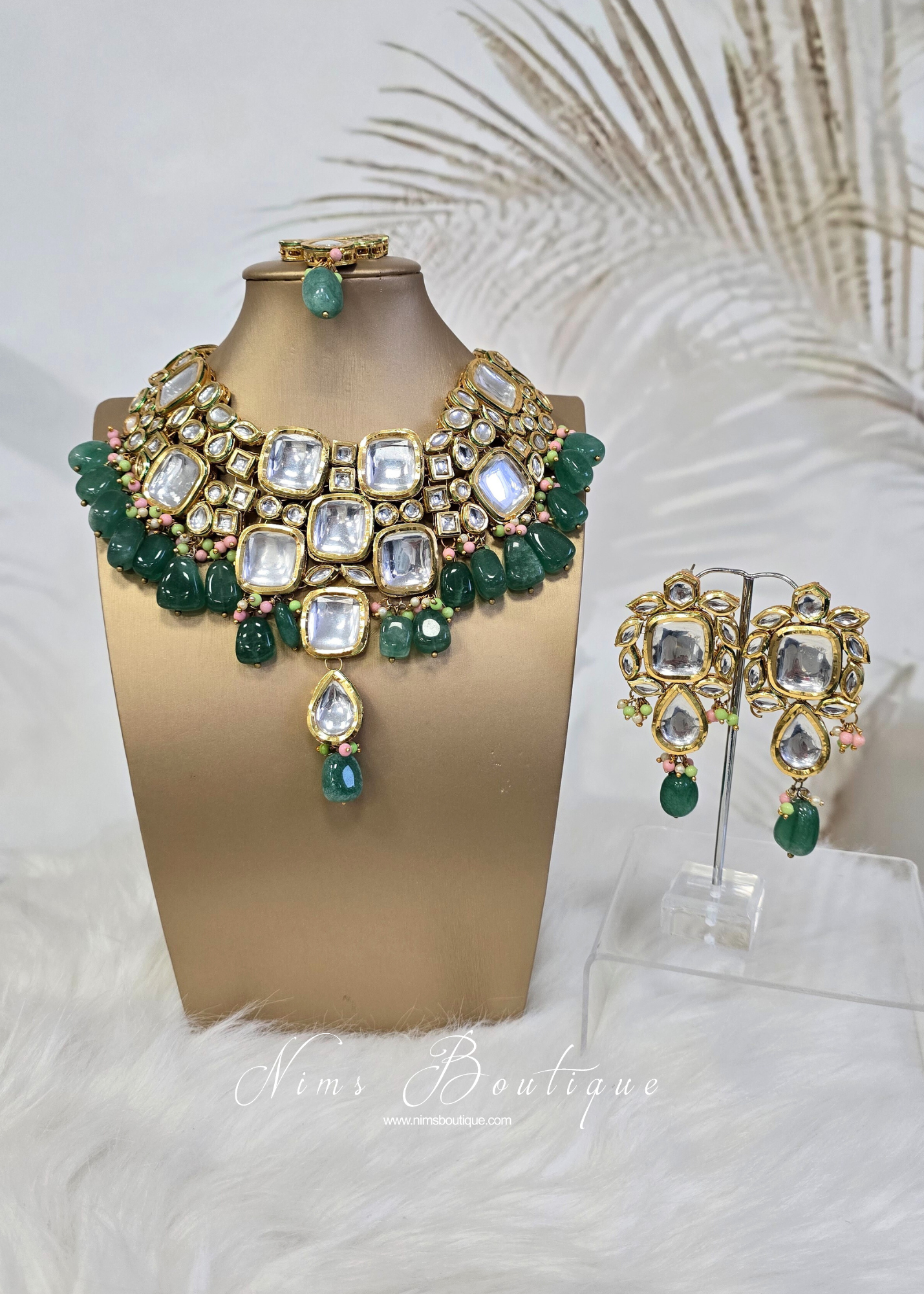Sonali Green Luxury Kundan Set