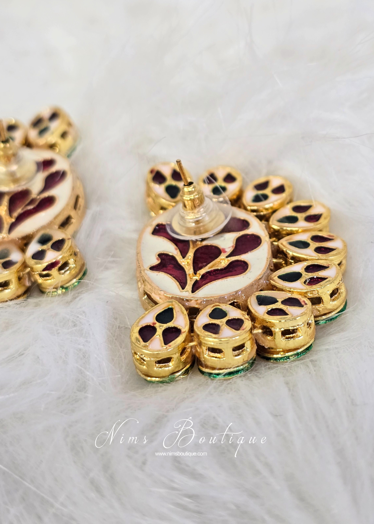 Peacock Kundan Stud earrings