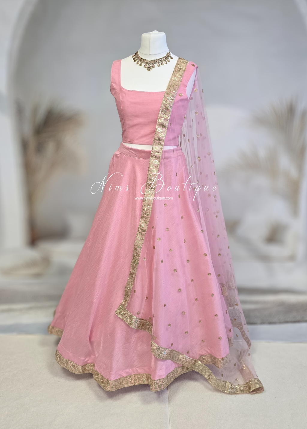 Saloni Sleeveless Baby Pink Raw Silk Blouse (4-20)