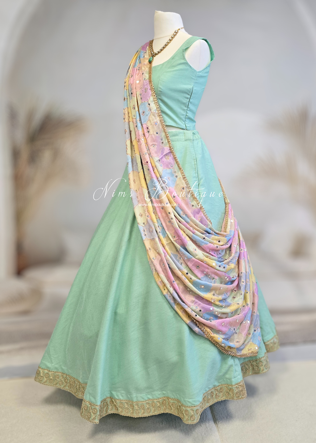 Sitara Luxury Pastel Multicolour Mirror Dupatta/Chunni