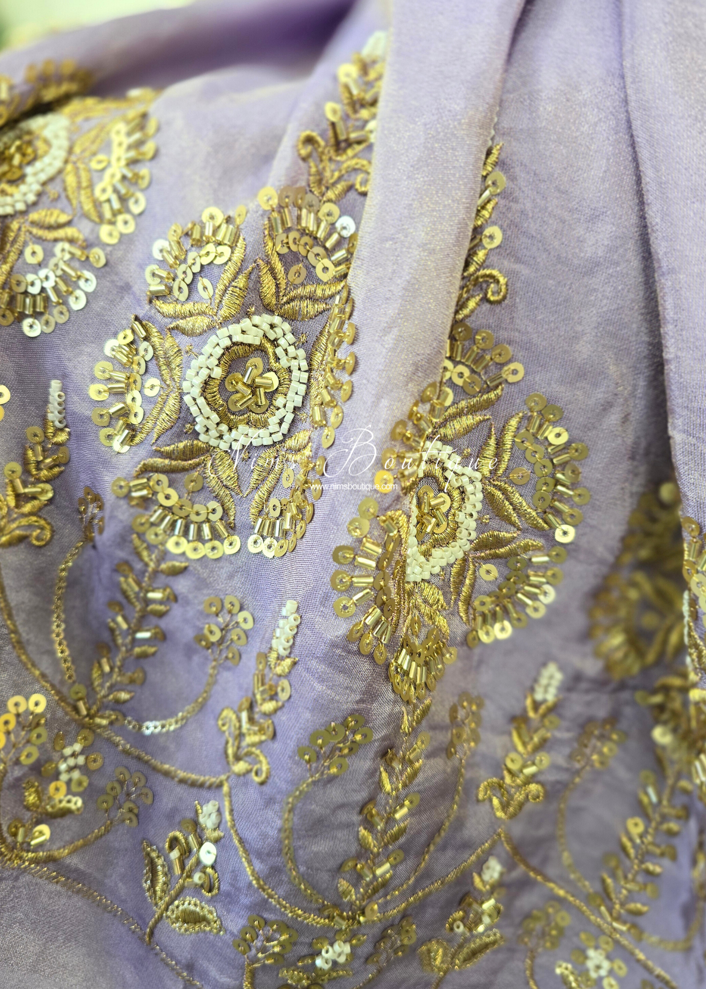 Unstitched Lilac Embroidered Sharara Suit