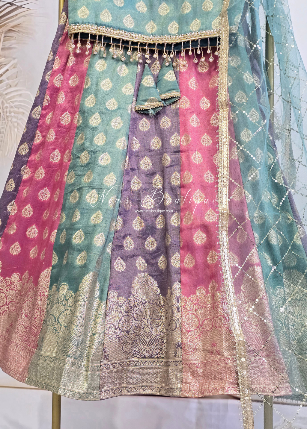 Luxury Lilac Multicolour Kids Lehnga