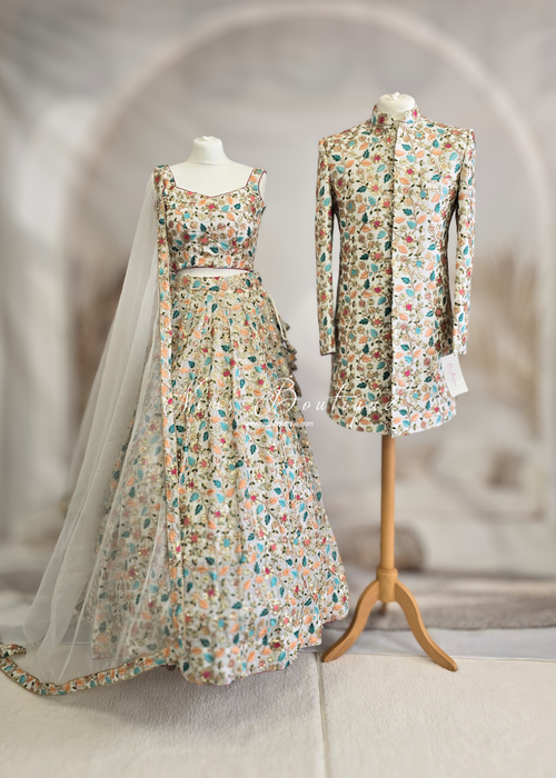 Aditi Luxury Ivory Multicolour Lehnga (sizes 6-16)