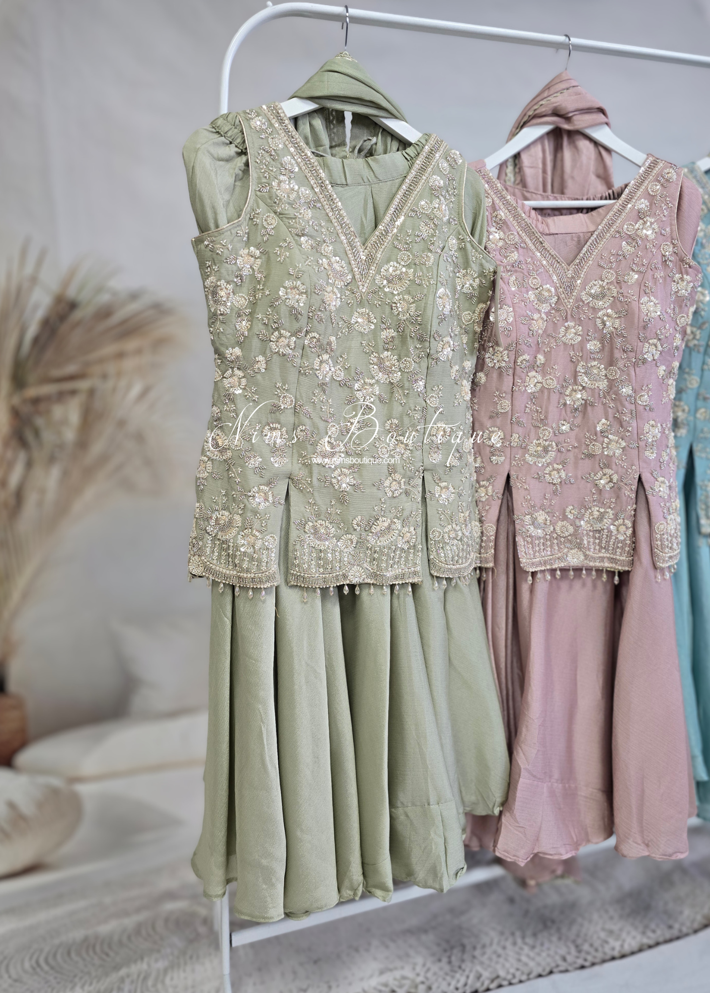 Luxury Short Embellished Sharara Suit (10-12)