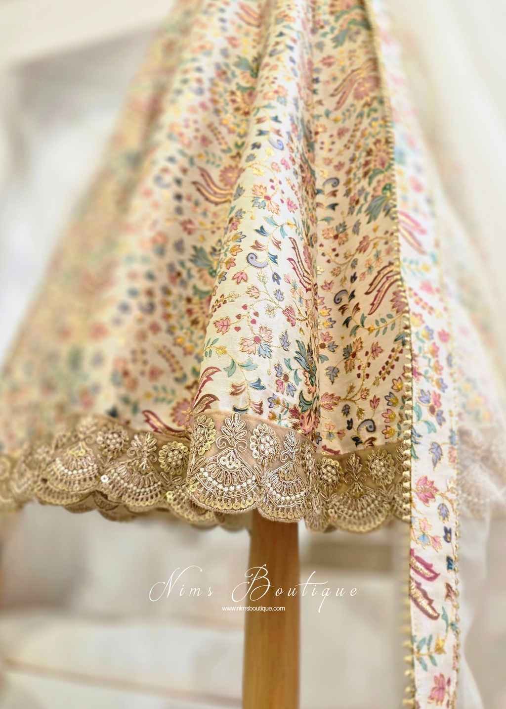 Mia Cream & Pastels Frock Pajami Suit (sizes 4-16)