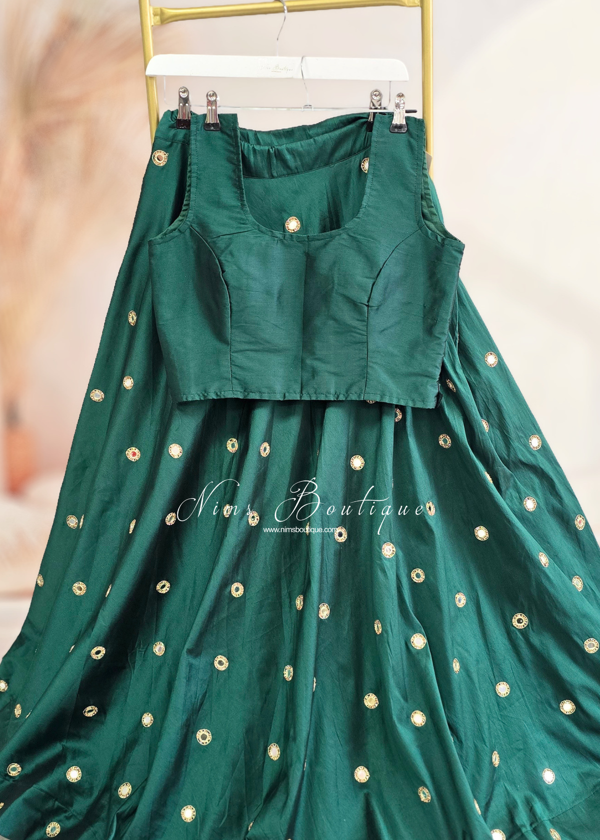 The NB Dark Green Sleeveless Silk Blouse (4-26)