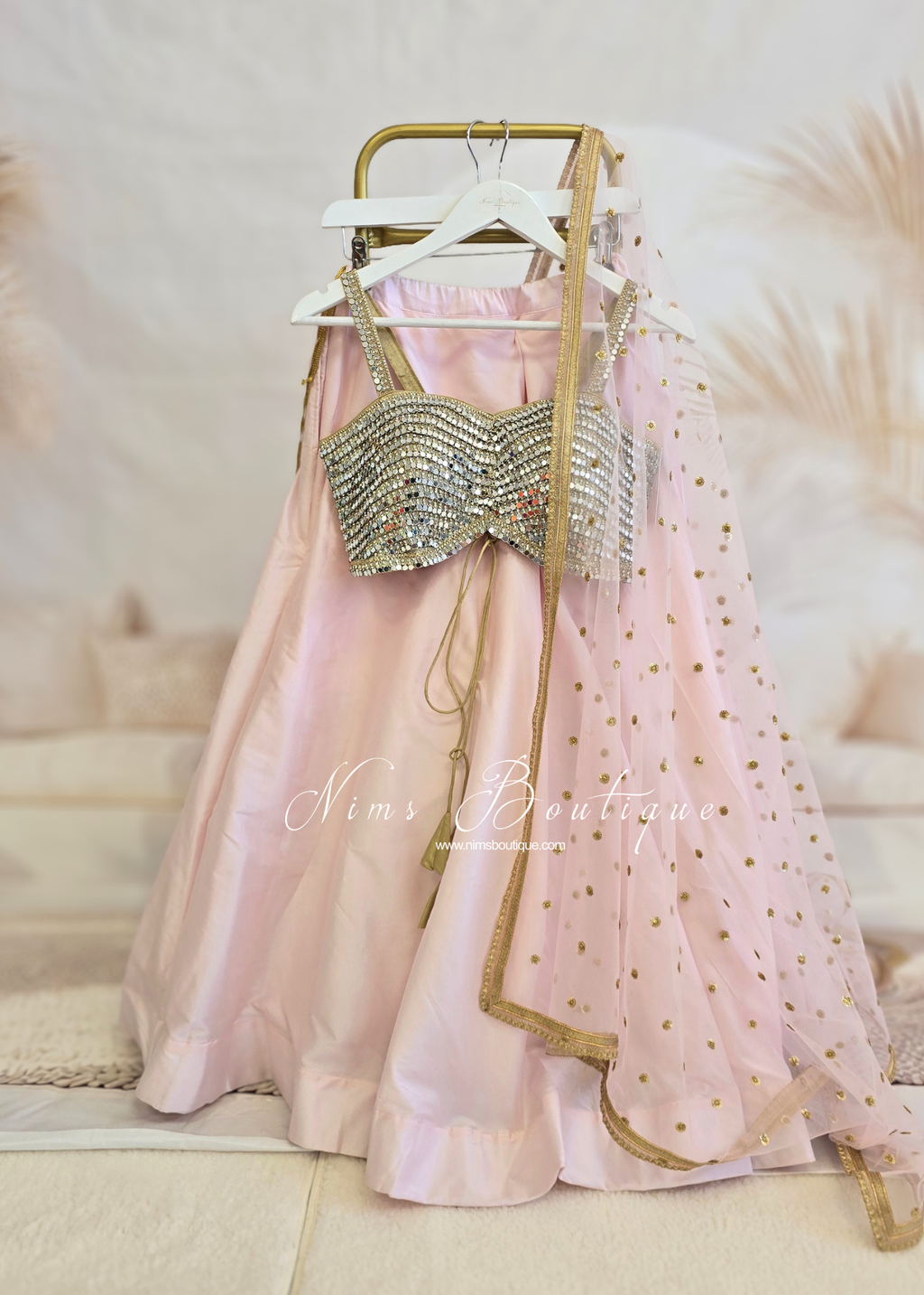 Readymade Light Blush Silk skirt/lehnga (sizes 4-20)