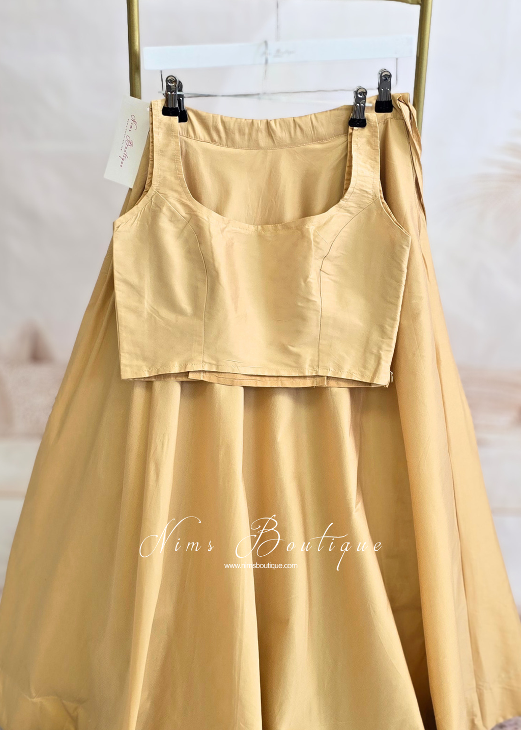 Sleeveless Gold Silk Blouse (4-20)