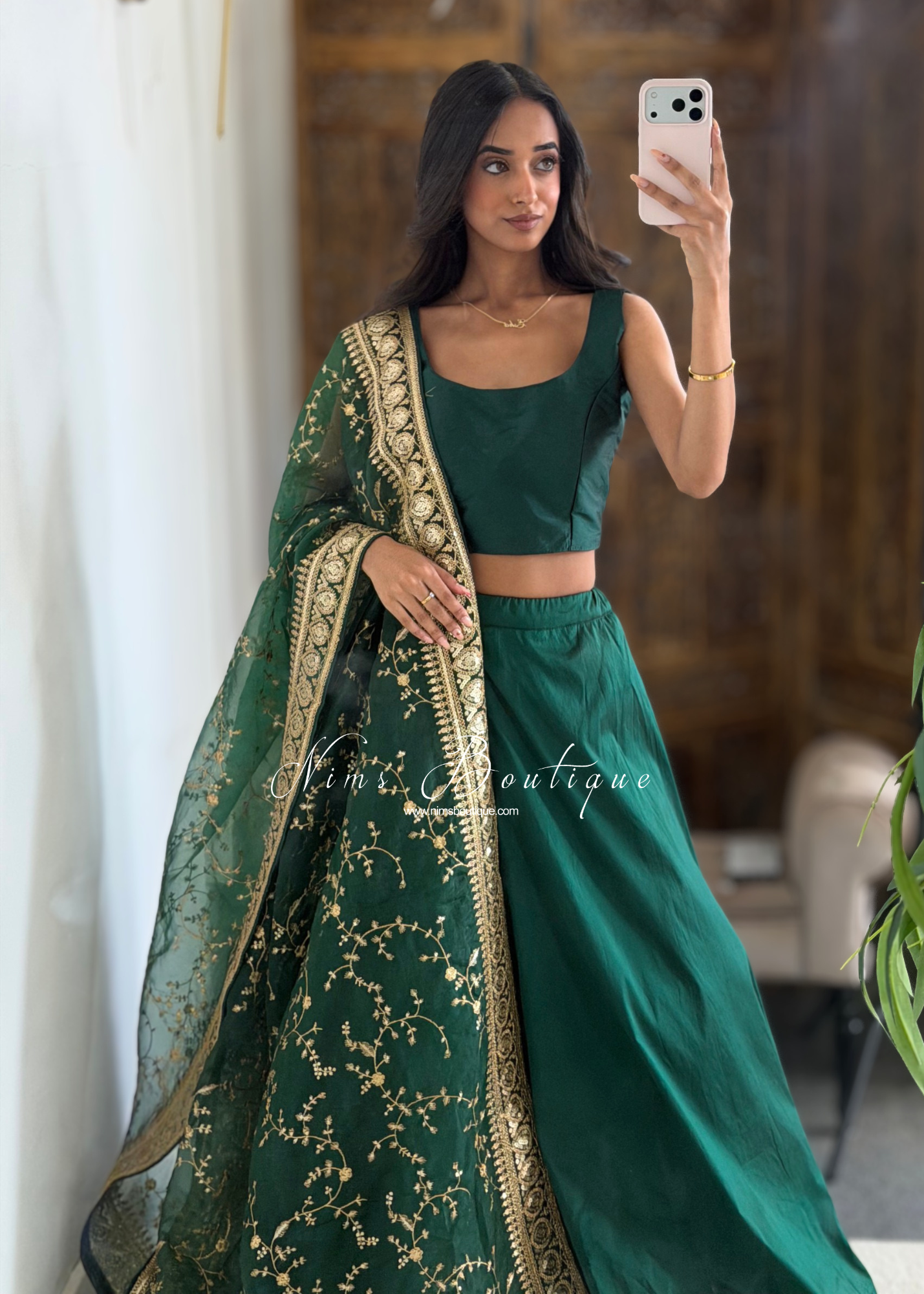 Readymade Dark Green Silk skirt/lehnga (sizes 4-20)