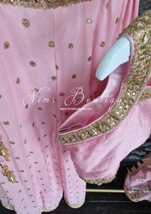 Pink & Floral Crop Top & Trouser Suit Size 12-14