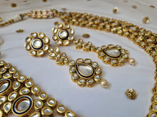 Rekha Kundan & Navy necklace & earrings set (slight faults)