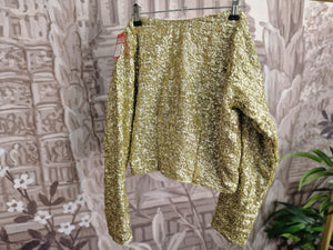 Long Sleeve Gold Sequin Blouse 8-10 (slight faults) (OUT2)
