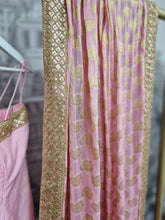 One Shoulder Silk Pink Pajami Suit 8-10 (slight fault)