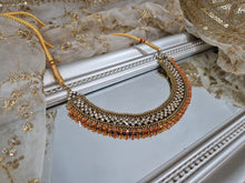 Royal Antique Gold & Orange Necklace (BD4)