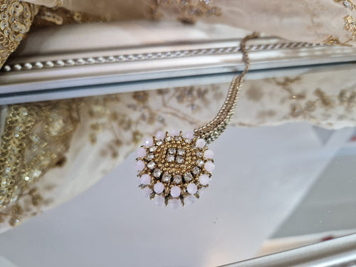Small Royal Antique Gold & Blush Pink Tikka (SS15)