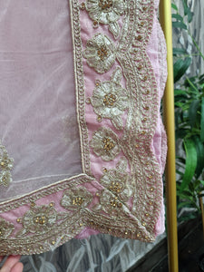 Luxury Semi Stitched Light Lilac/Mauve Embroidered Lehnga